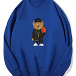 Basketball Bear Print Cotton Sweatshirt