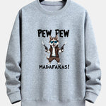 PEW PEW MADAFAKAS Wolf Print Relax Fit Sweatshirt