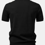 Contrast Striped Geometric zipper Knit Polo