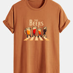 Regular Fit Beer Print Cotton T-Shirt