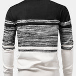 Horizontal Stripe Pattern Crew Neck Sweater