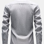 Long Sleeve Stripe Linen Look Button Up Shirt