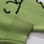 Dinosaur Print Crew Neck Knit Sweater