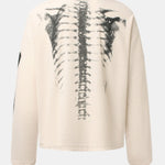 Oversize Skeleton Print Waffle T-Shirt