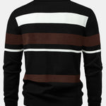 Long Sleeve Stripe Knit Polo Shirt & Slim Fit Tapered Trousers