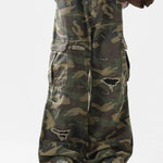 Baggy Fit Camo Ripped Wide Leg Pants