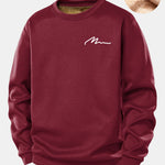 Man Slogan Print Teddy Fleece Lined Sweatshirt