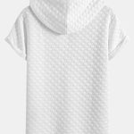 Checkerboard Jacquard  Arc Hem Hooded T-Shirt