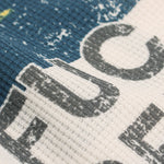 Oversize Portrait Slogan Print Waffle T-Shirt