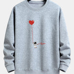 Heart Astronaut Print Relax Fit Sweatshirt