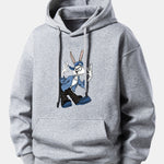 Carton Rabbit Print Relax Fit Hoodie