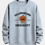 Halloween Pumpkin Town Print Relax Fit Sweatshirt