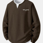 Long Sleeve Milano Print 2 In 1 Waffle T-Shirt
