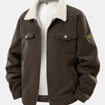 Teddy Lined Zipper Corduroy Jacket