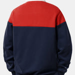 Contrast Polo Collar Sweatshirt