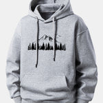 Mountain Nature Print Relax Fit Hoodie