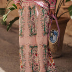 Floral Charm Unique Print Loose Blouse and Elastic Waist Pocketed Pants Set