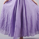 Casual A-Line Elastic Waist Solid Color Skirts