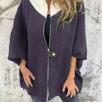 Fashionable Casual Stand Collar Zippered Loose Jacket
