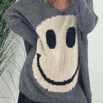 Confidence Is Everything Knit Smiley Face Long Sleeved Sweater