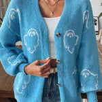 Stylish Loose Casual Cartoon Jacquard Jacket