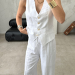 Casual Work Vest and Trousers Two-piece Set