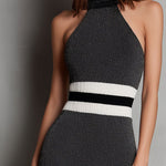 Quiet Luxury Stretchy Knit Halter Neck Bodycon Mini Dress
