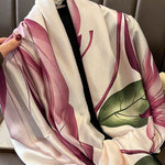 Chic Printed Contrast Color Silk Imitation Warm Shawl&Scarf