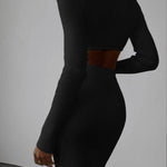 High -collar Irregular Short Top Skirt Two -piece Suit