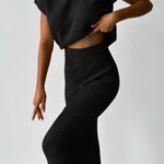 Sleeveless Vest + Knitted Skirt Two-piece Set