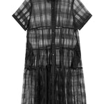 Original Solid Color Hollow See-Through Thin Midi Dress