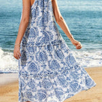 Women's Halter Neck Floral Print Vacation Dress
