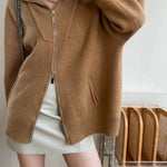 Oversized Open Collar Cardigan