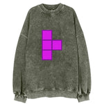 Retro 80s Tetris Blocks Purple Vintage Sweatshirt