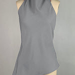 Sleeveless Solid Color Stand Collar Vest Top