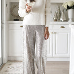 Special Treat Sequin High Rise Wide Leg Party Pants