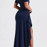 Sexy Lady Off Shoulder High Slit Maxi Dress