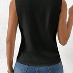 Black Sleeveless Plain Top