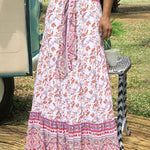 Relaxed Swing Bow Loose Pleated Bohemian Skirt