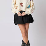 Halloween Skull Sequined Loose Casual Sweatshirt