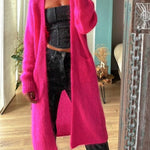 Bright Winter Day Knit Open Front Pocketed Mid-length Cardigan