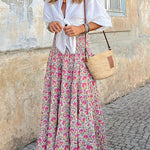 French Dreaming Linen Blend Front Tie Blouse