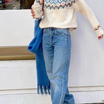 Off-white Fair Isle jacquard turtleneck sweater
