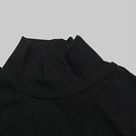 Skinny Solid Color Split-Joint High Neck T-shirts