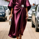 Luxe Shimmer Satin Long Dress