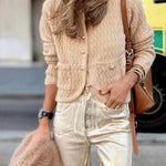 Wave Pattern Knitted Sweater