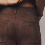 The Colette Crop Suede High-Rise Wide-Leg Pants by Maeve