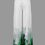 High Waisted Loose Pockets Printed Pants Trousers