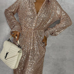 SEQUIN MIDI DRESS