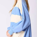 Colorblock Striped Top Casual Loose Long Sleeve Sweater